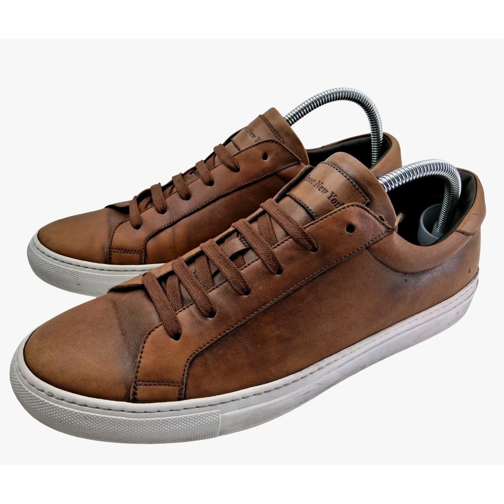 To Boot New York Shoes Mens Size 10.5 Brown Leather Sierra Sneakers Italy